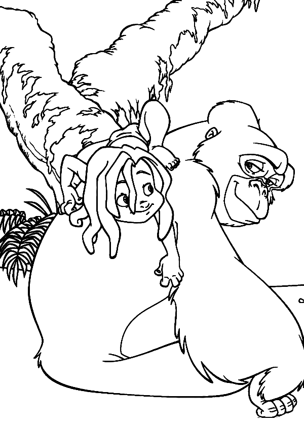 Coloring page - Mowgli com fogo