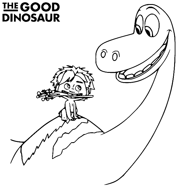 The Good Dinosaur Arlo And Spot Coloring Page