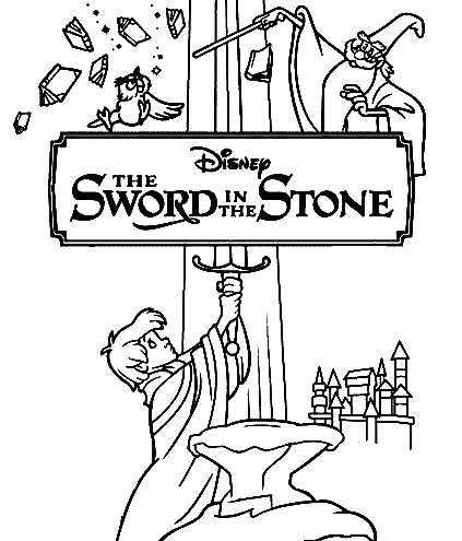 The Sword in the Stone Coloring Page