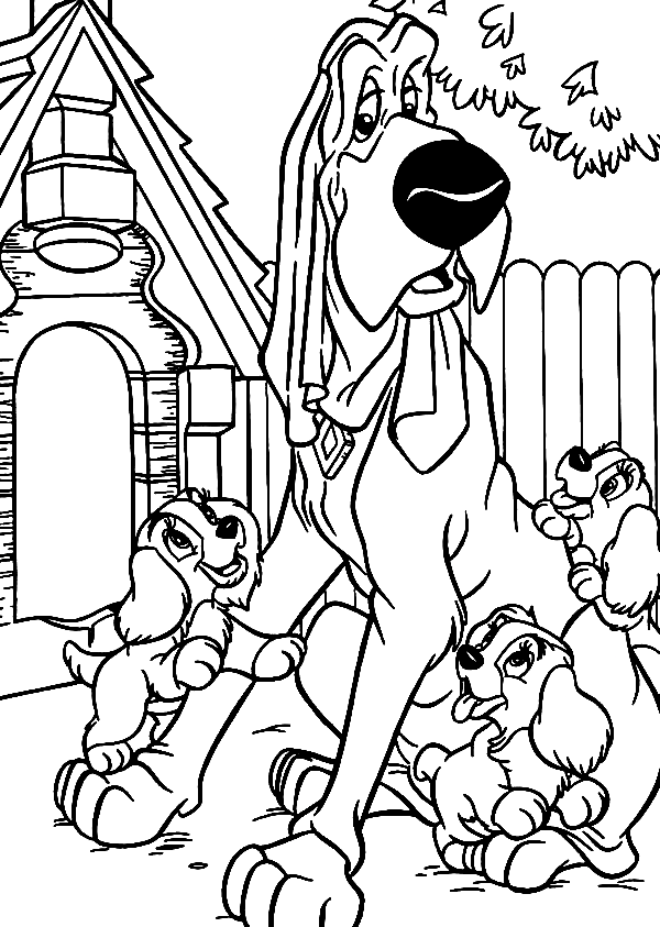 The Tramp Attacked By Kids Coloring Page