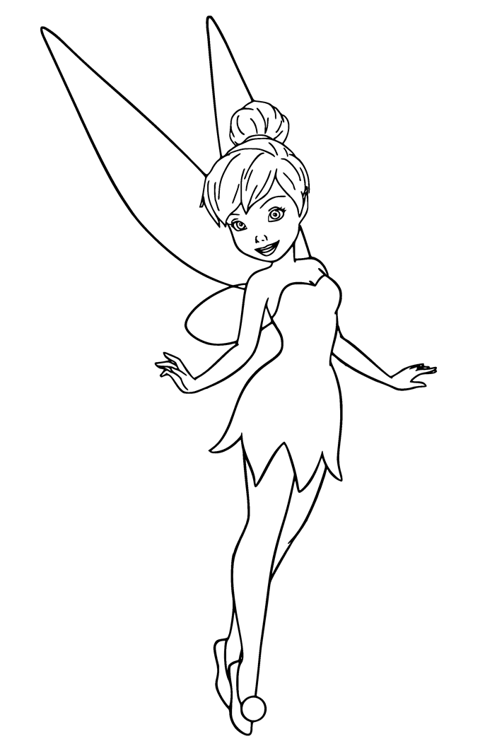 Tinker Bell sorrindo de Peter Pan