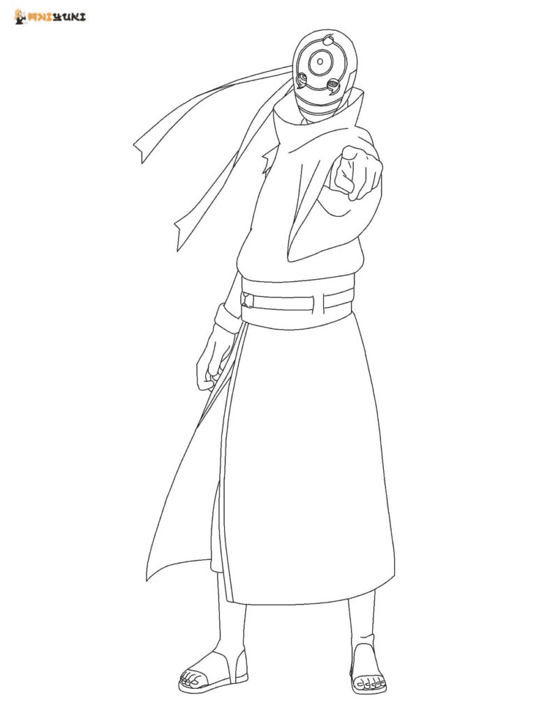 Tobi in white mask Coloring Page