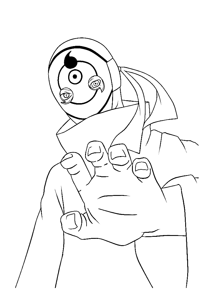 Tobi with White mask Coloring Pages
