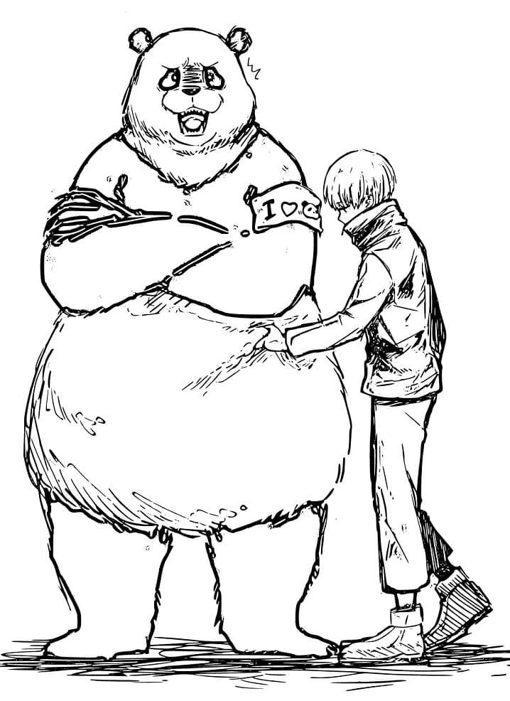 Toge Inumaki And Panda Coloring Pages