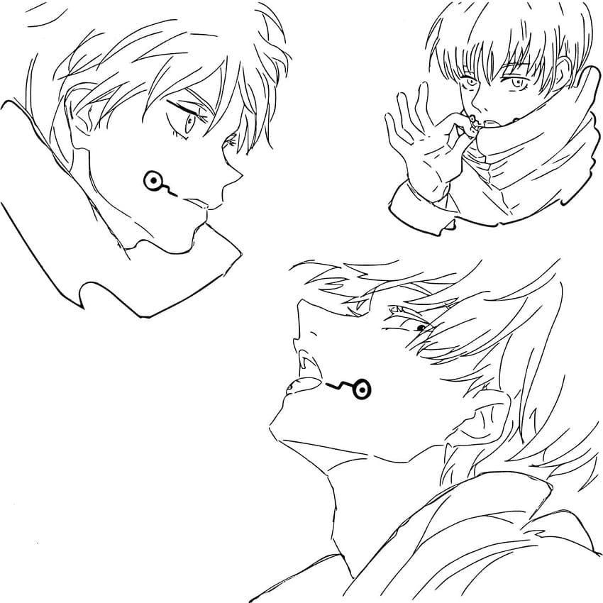 Toge Inumaki Anime Coloring Page