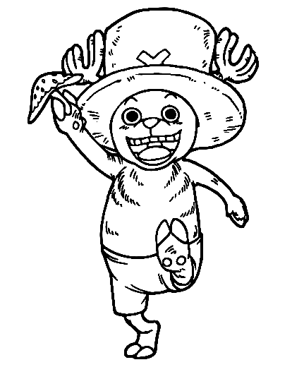 Tony Tony Chopper With Mushroom Coloring Pages