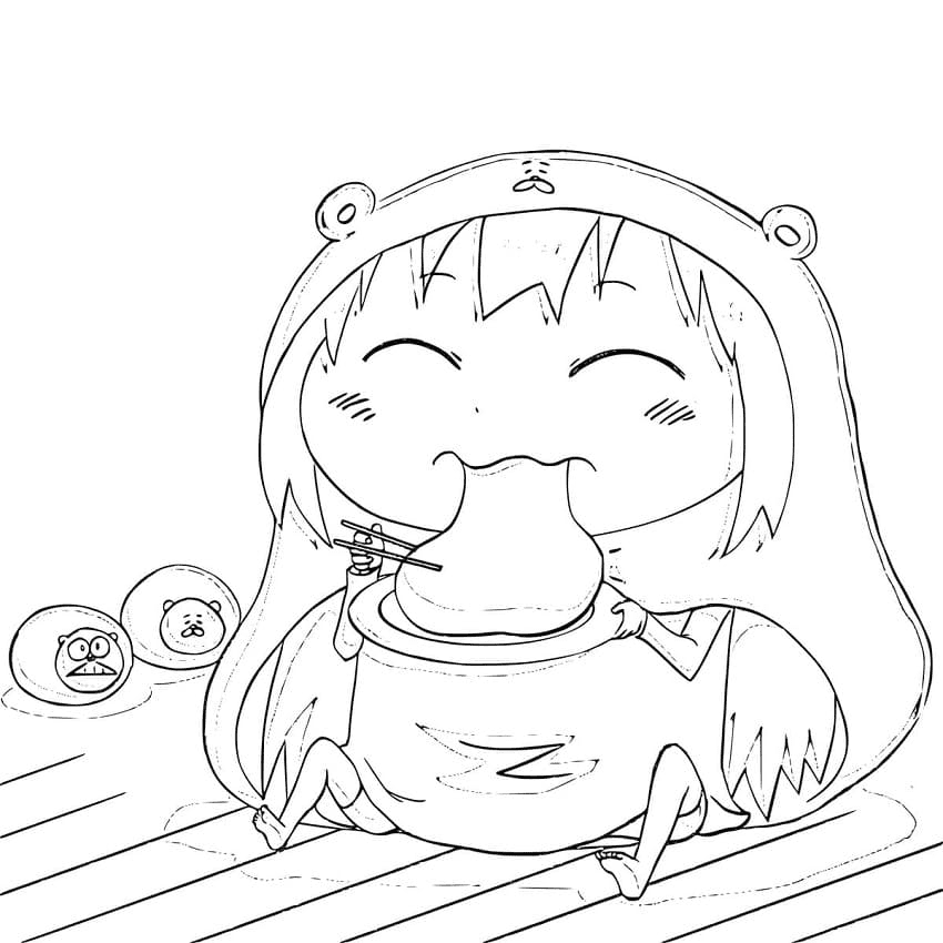 Umaru Doma Eating Coloring Pages