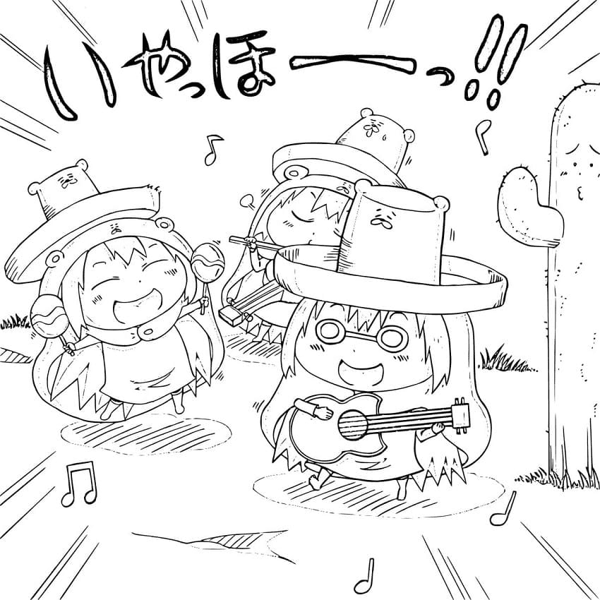 Umaru Doma in a sombrero Coloring Pages