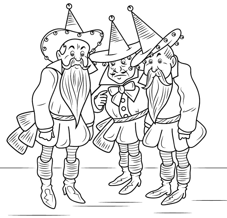 Wizard of Oz Munchkins Coloring Page