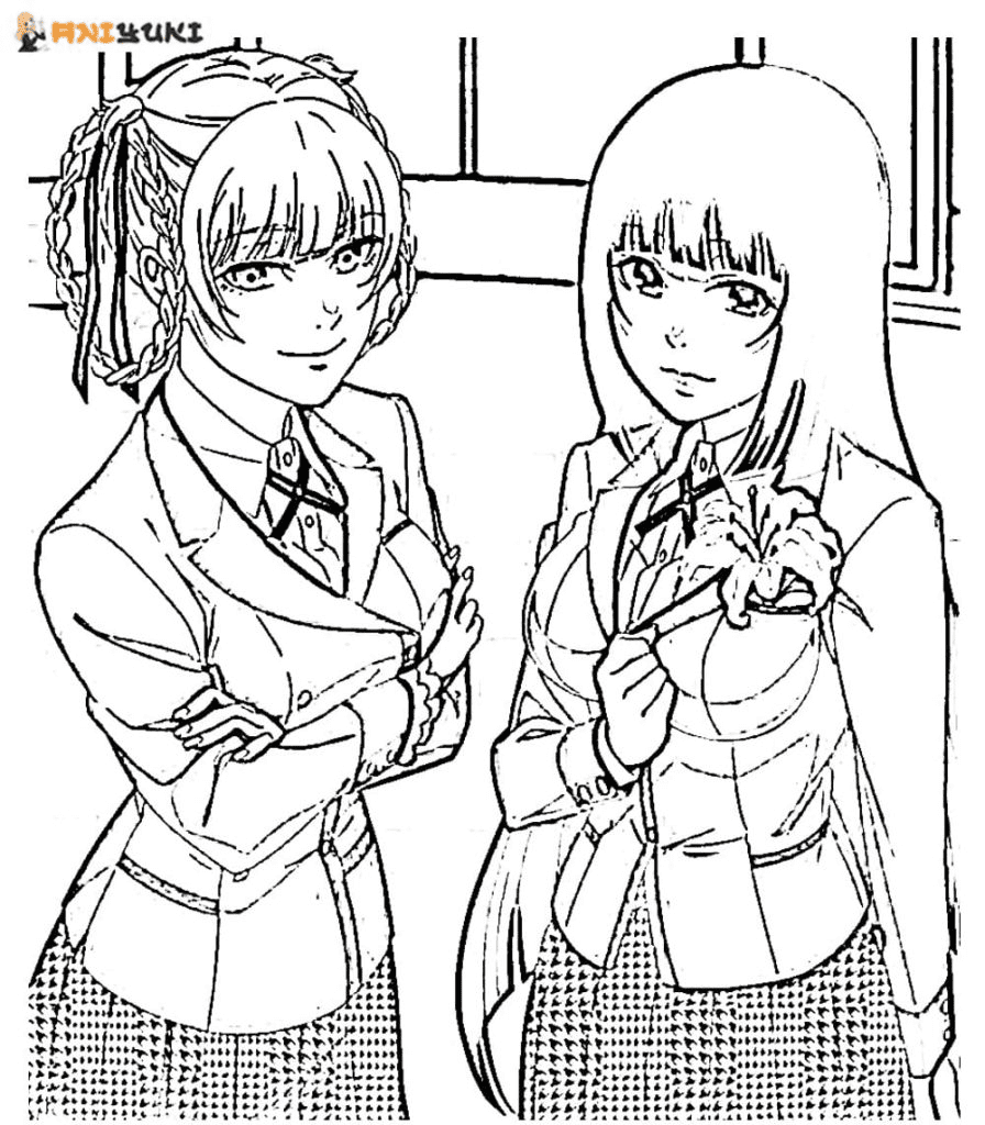 Yumeko and Kirari Coloring Page