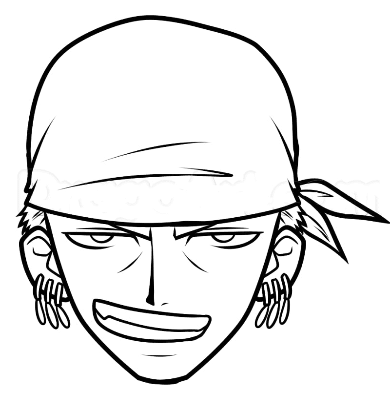 Zoro’s Face Coloring Page