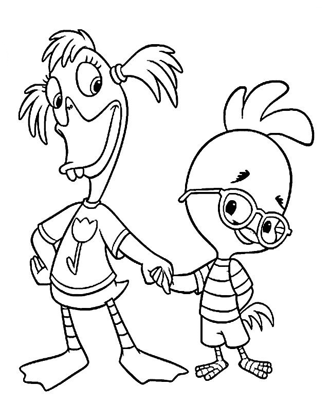 Abbey And Chicken Little Coloring Page