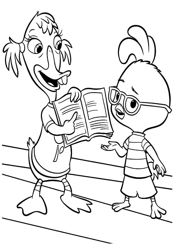 Abbey with Chicken Little Coloring Page