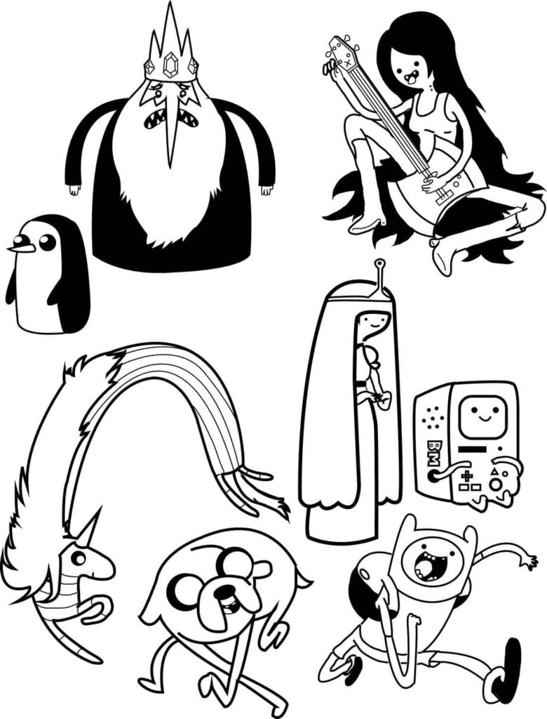 Adventure Time characters Coloring Page