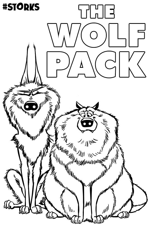 Alpha Wolf and Beta Wolf Coloring Pages