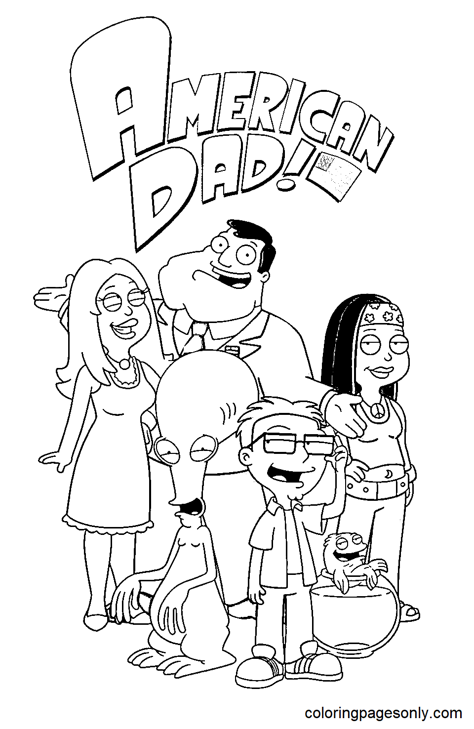 American Dad Free Printable Coloring Pages