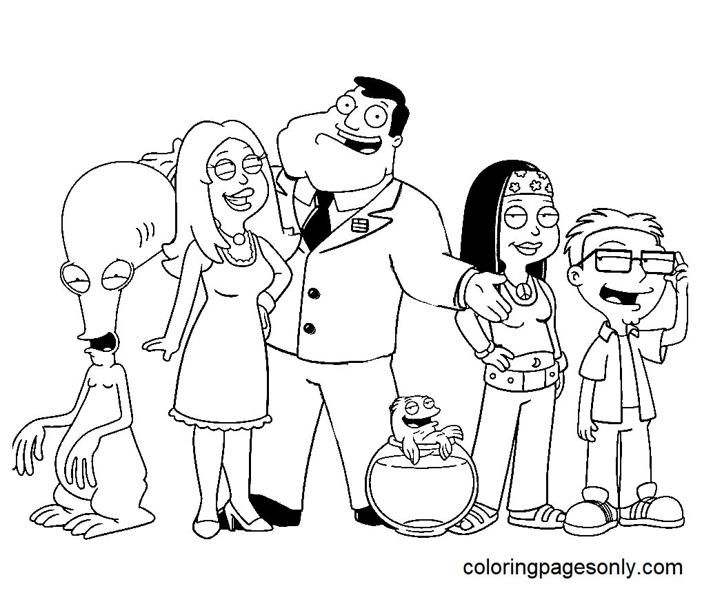 American Dad Free Coloring Pages