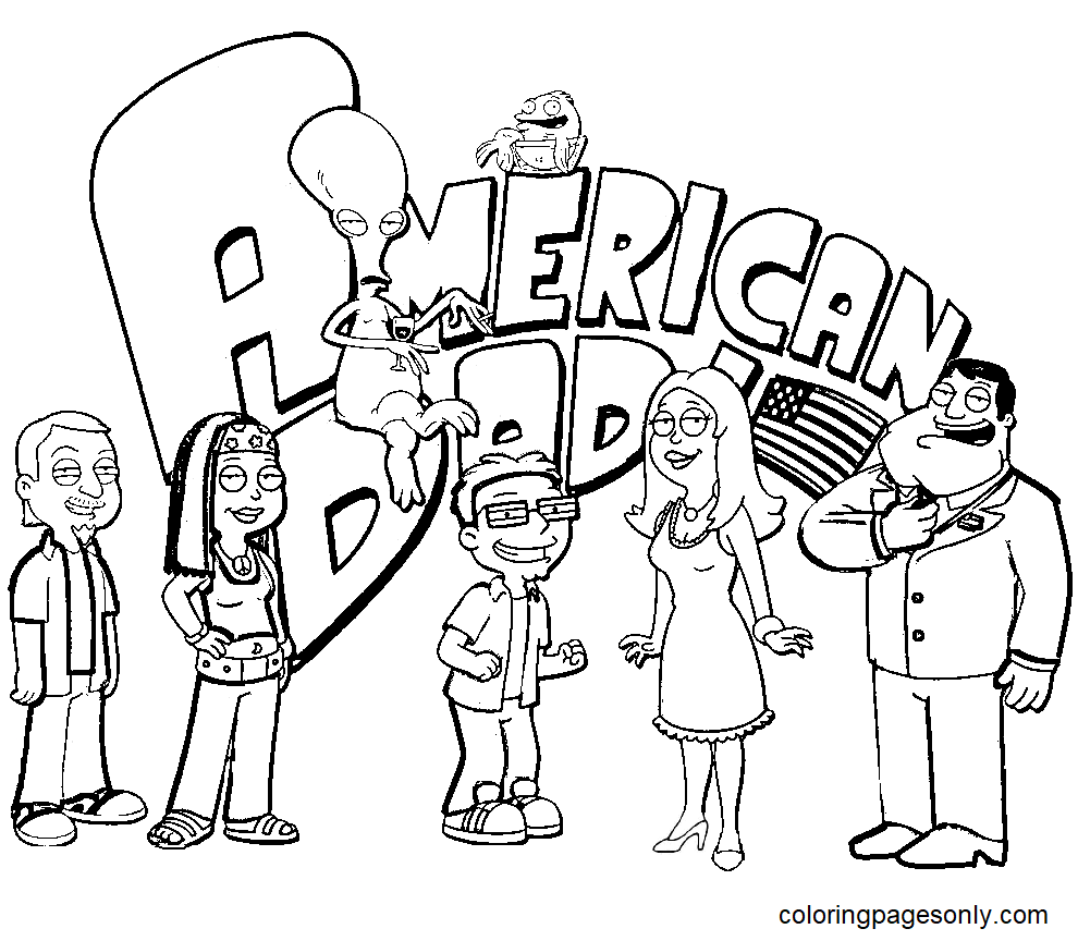 American Dad to print Coloring Page