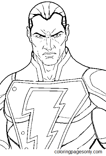 Angry Black Adam Coloring Page