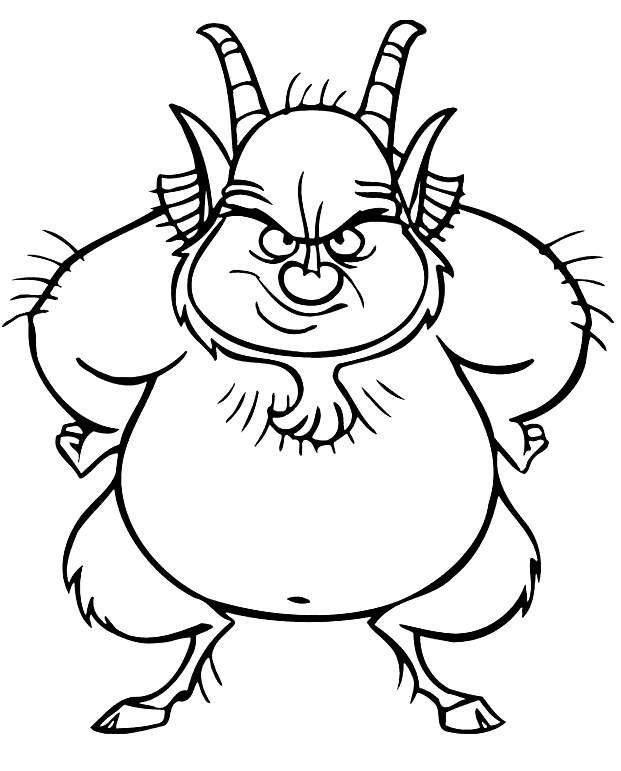 Angry Philoctetes old Satyr Coloring Page