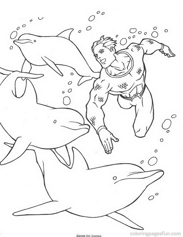 Aquaman con delfines de Aquaman