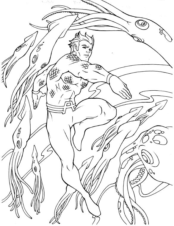 Aquaman مع حيوانات البحر من Aquaman