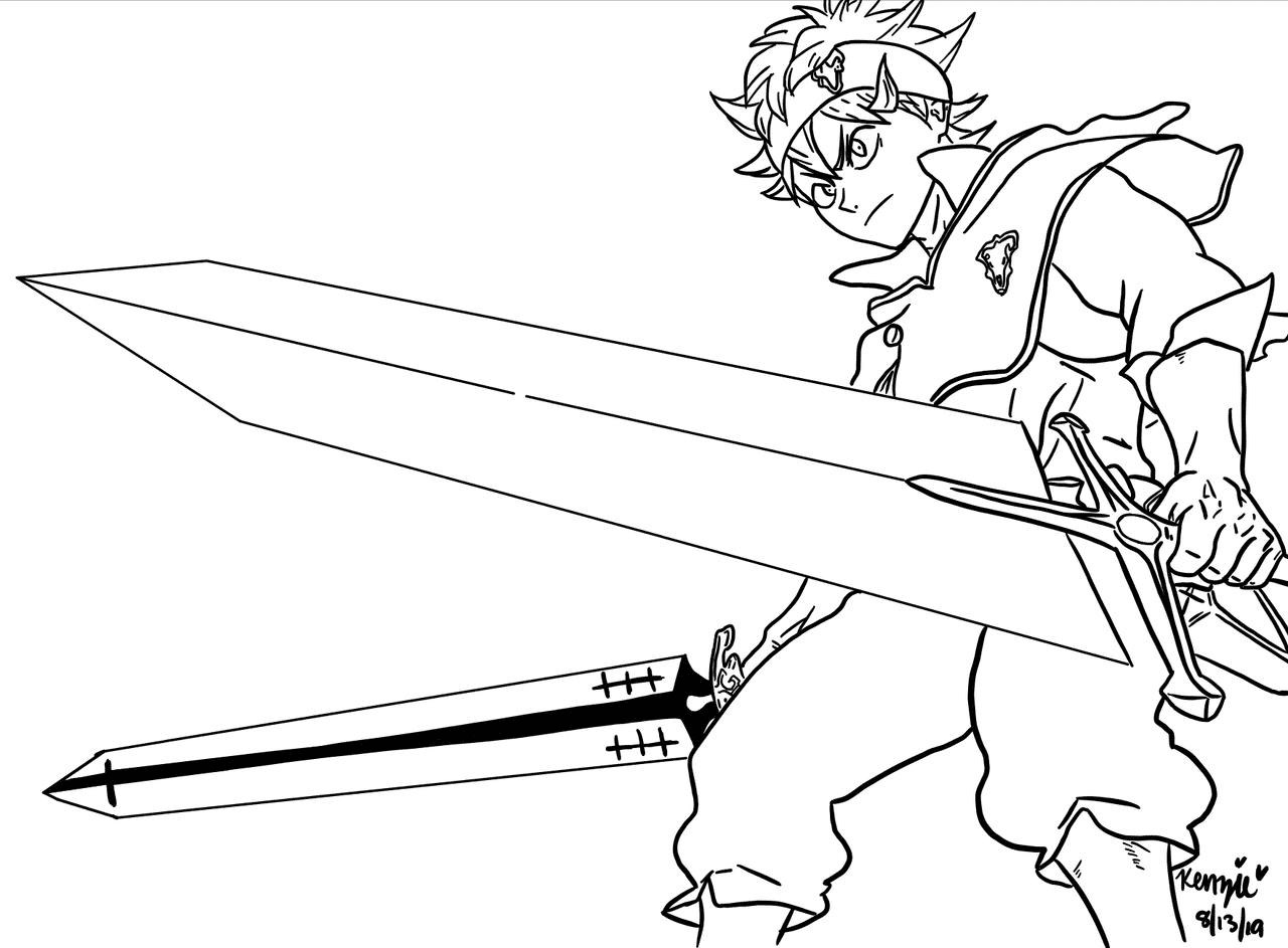 Asta Black Clover Coloring Page