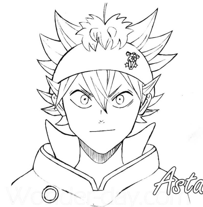 Asta From Black Clover Coloring Page