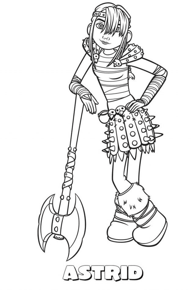 Astrid from How to Train Your Dragon Coloring Page