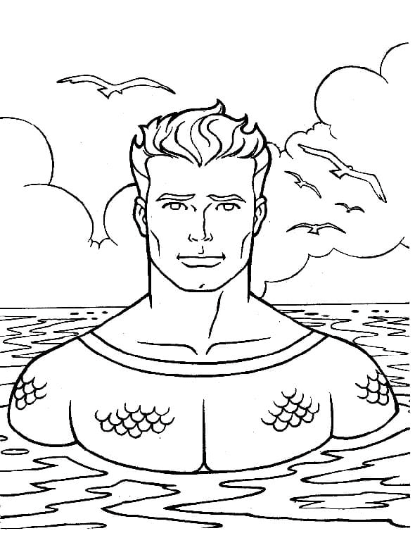 Impressionante Aquaman para colorir