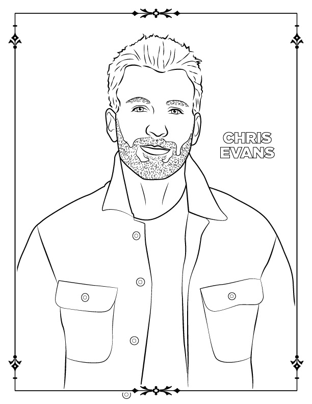 Awesome Chris Evans Coloring Page