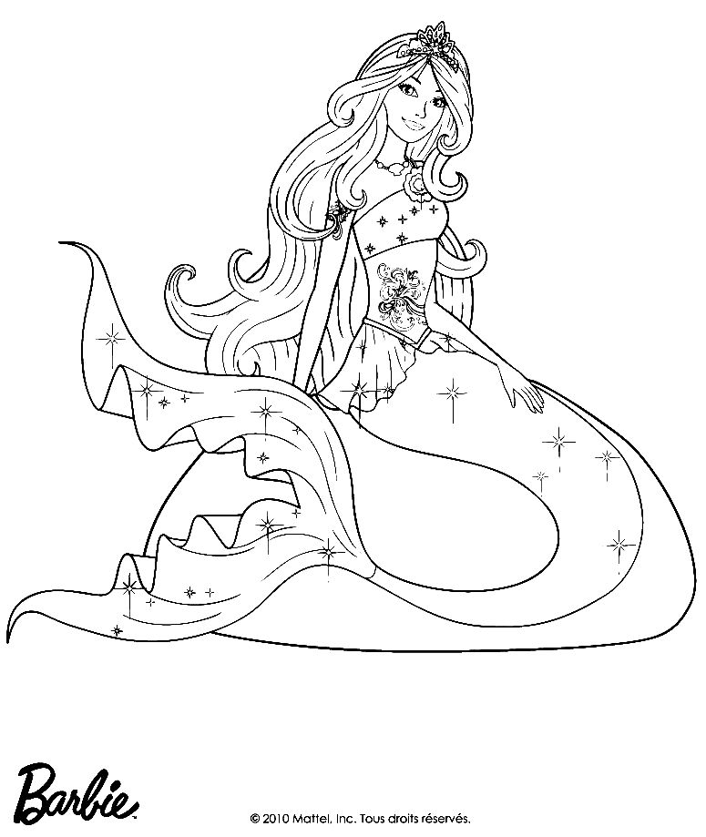 Barbie in a Mermaid Coloring Page
