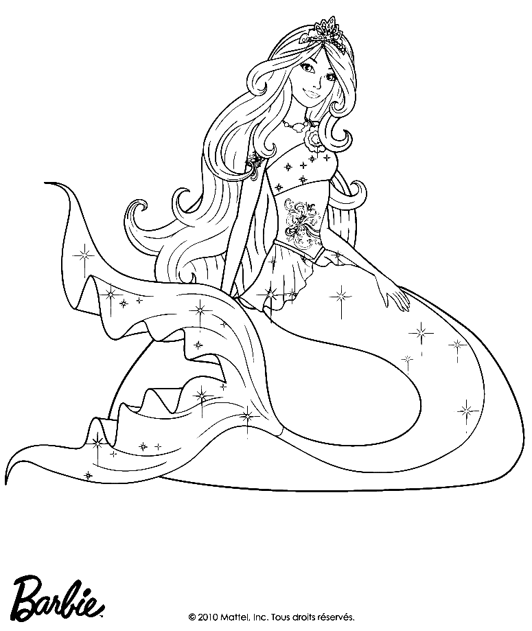 Desenhos para colorir Barbie sereia