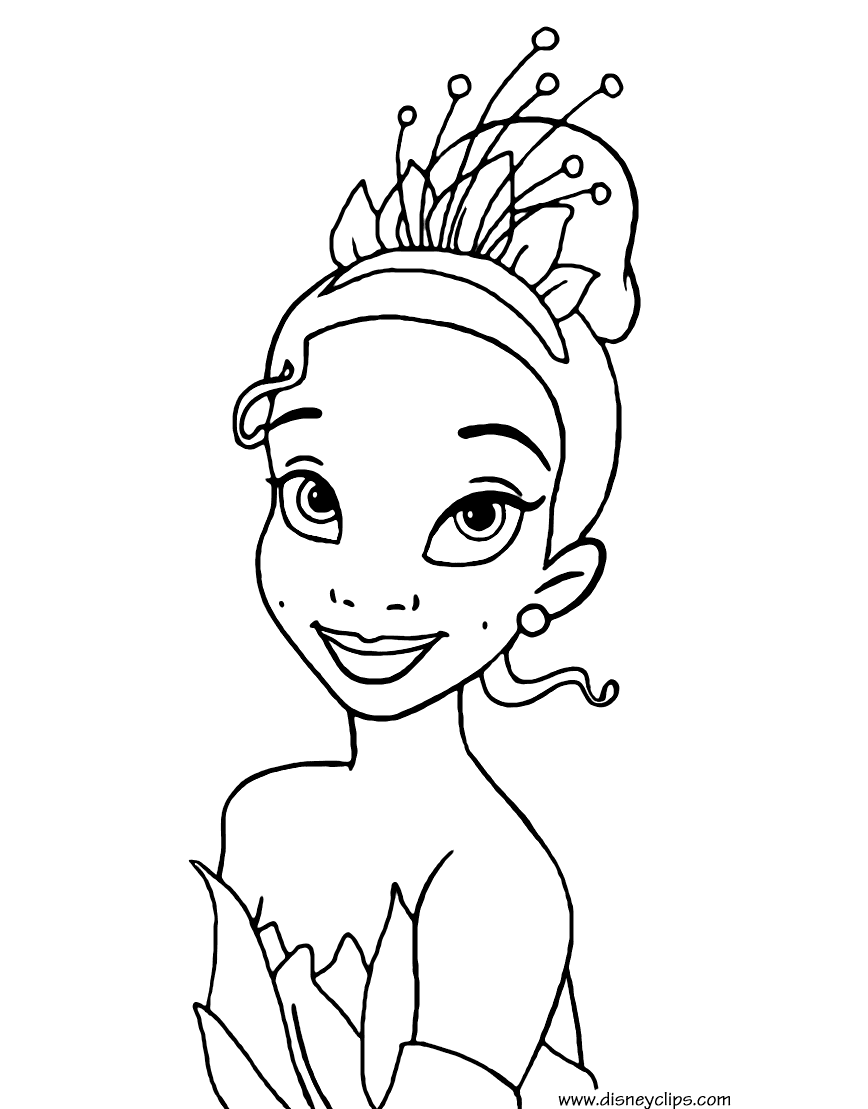 Disney Princess Tiana Coloring Page