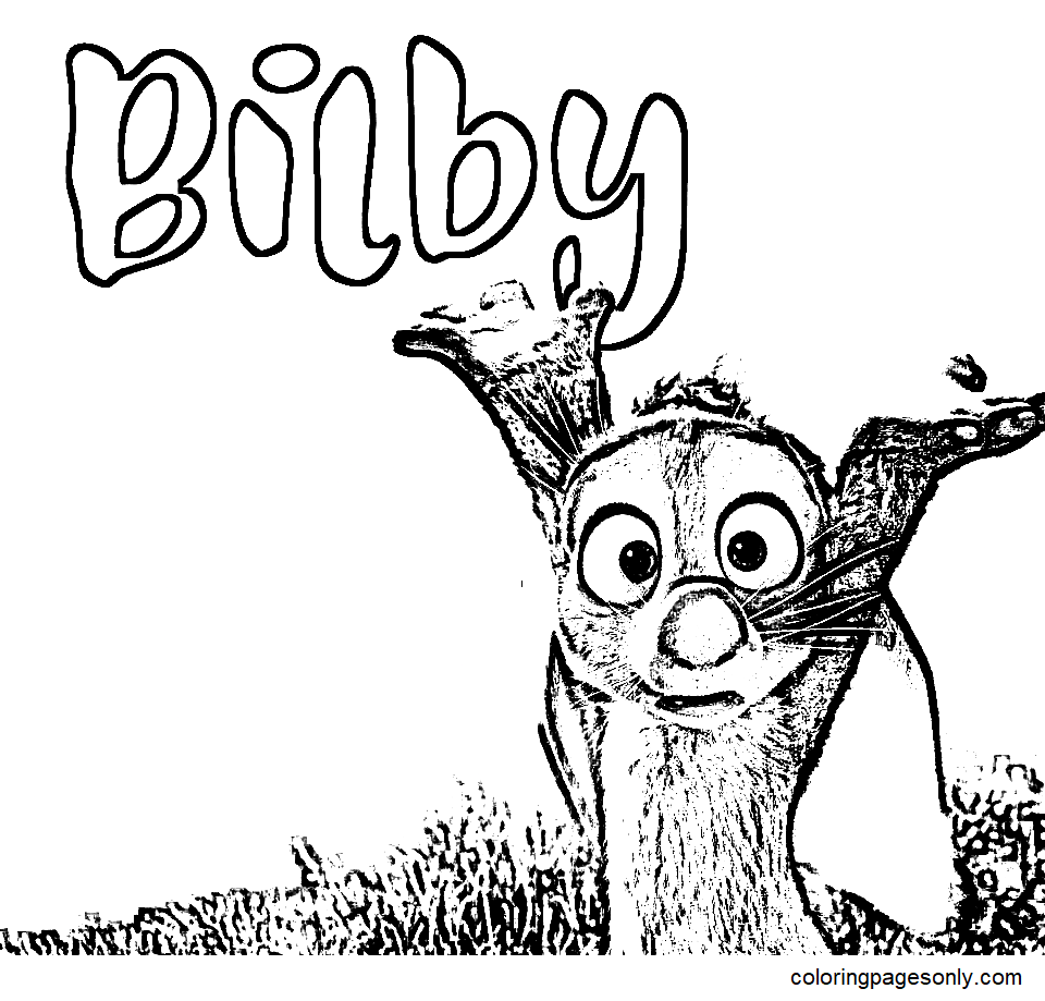 Página para colorir Bilby