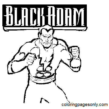 Black Adam Lightning Coloring Page