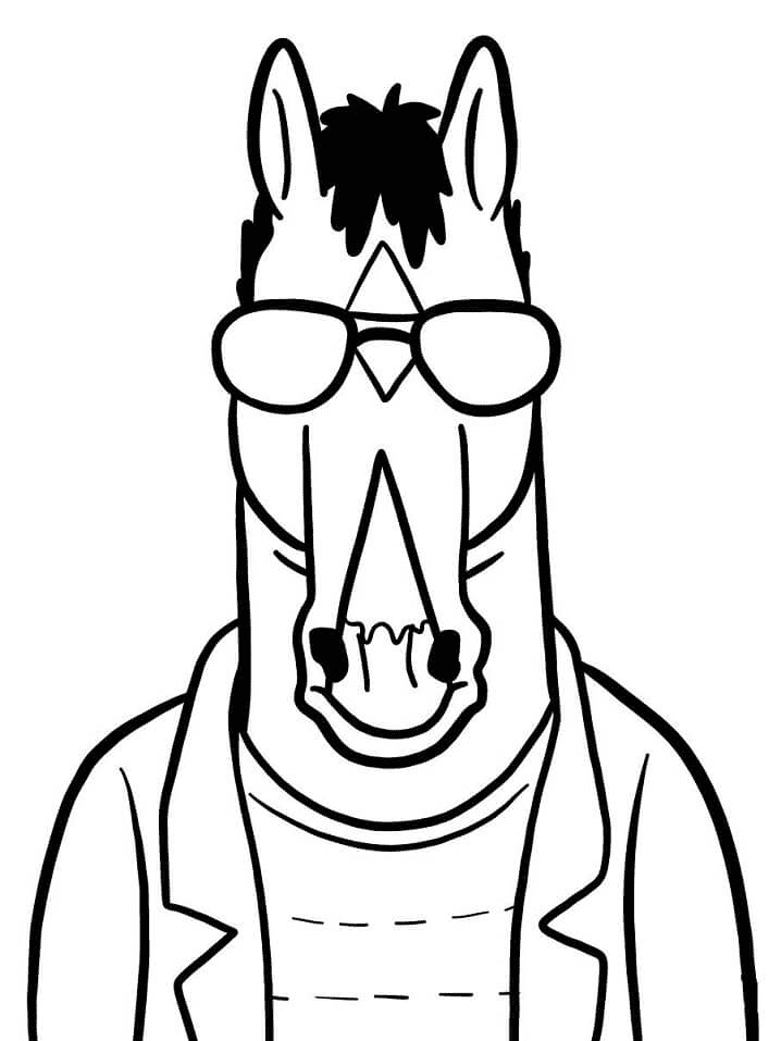 BoJack Horseman in Sunglasses Coloring Page