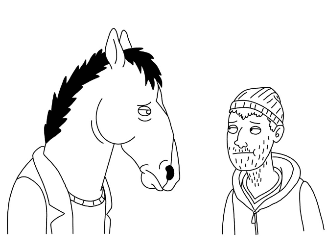 BoJack Horseman with Todd Chavez Coloring Page