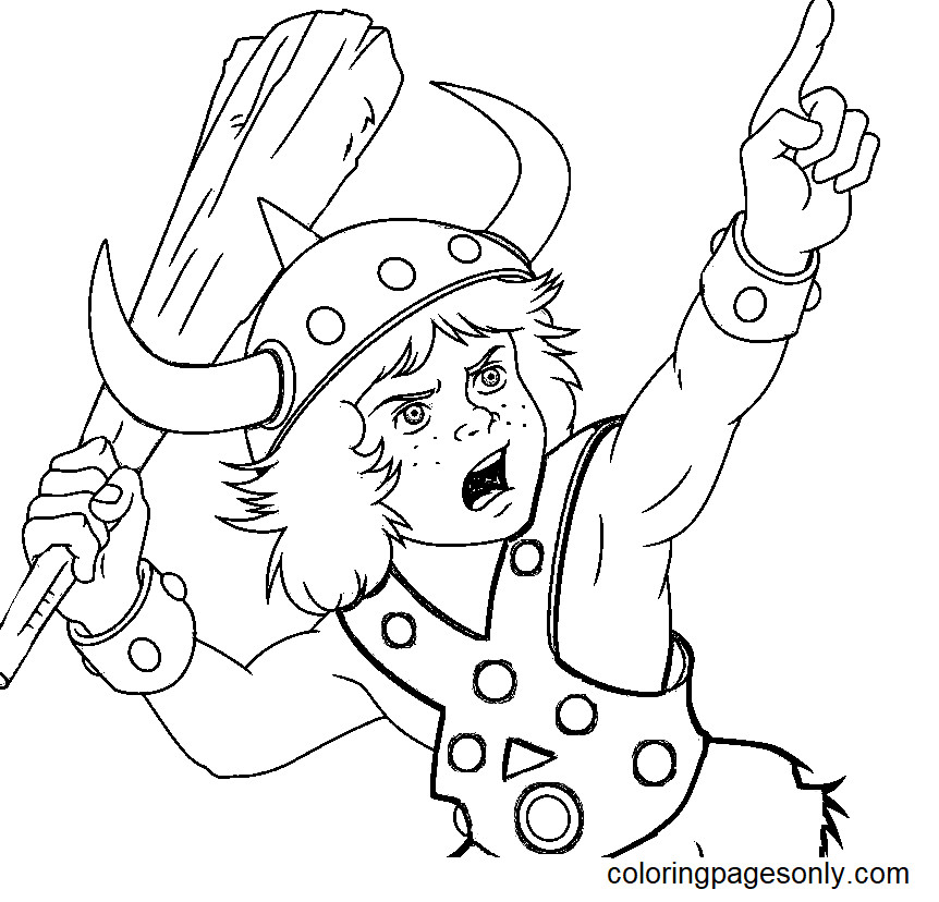 Bobby the Barbarian Coloring Page