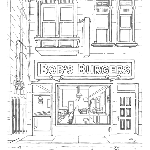 Раскраска Бургеры Боба для бесплатной печати