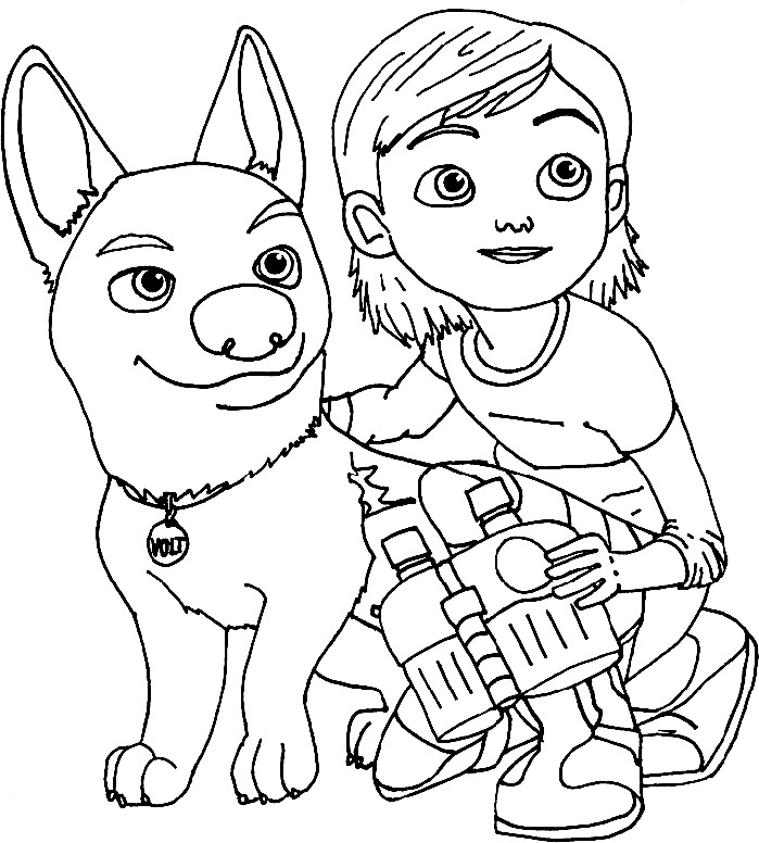 Bolt with Penny Coloring Pages