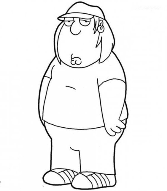 Boring Chris from Family Guy Coloring Page