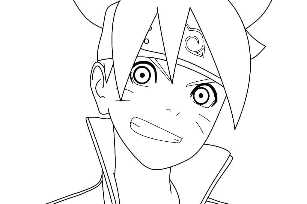 Desenhos para colorir de rosto de Boruto - Desenhos para colorir