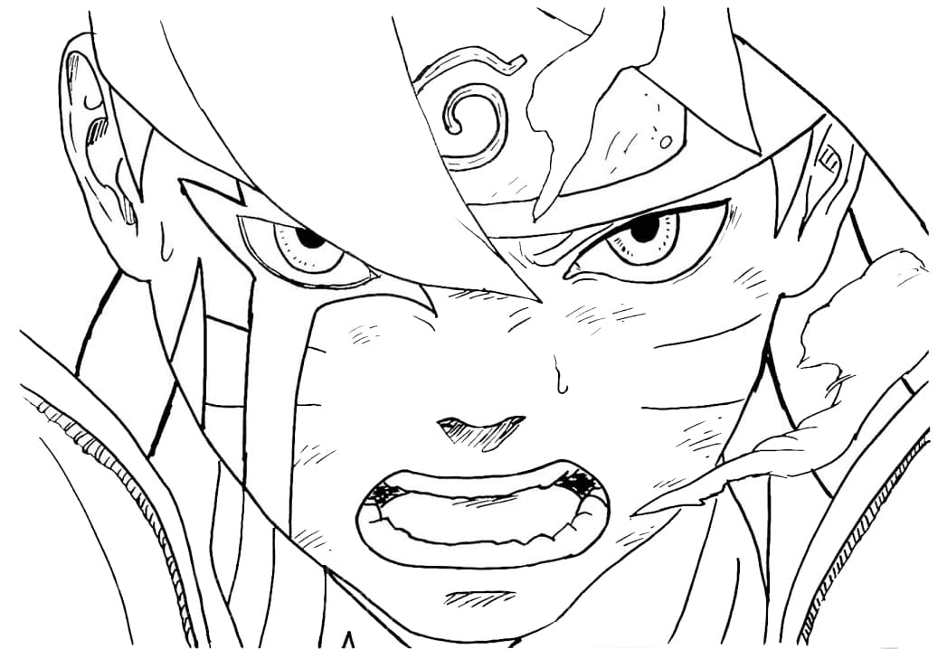 Boruto com espada para colorir