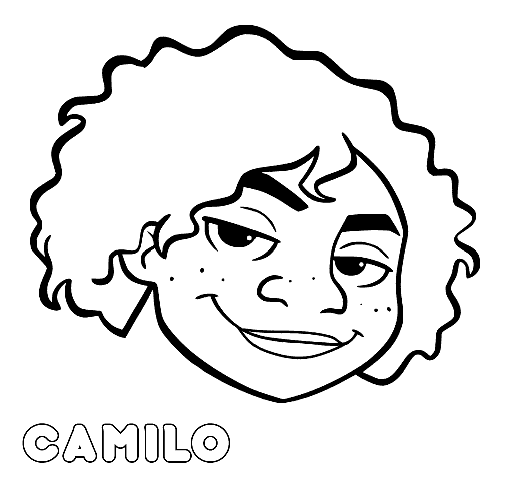 Desenho para colorir de rosto de Camilo Madrigal