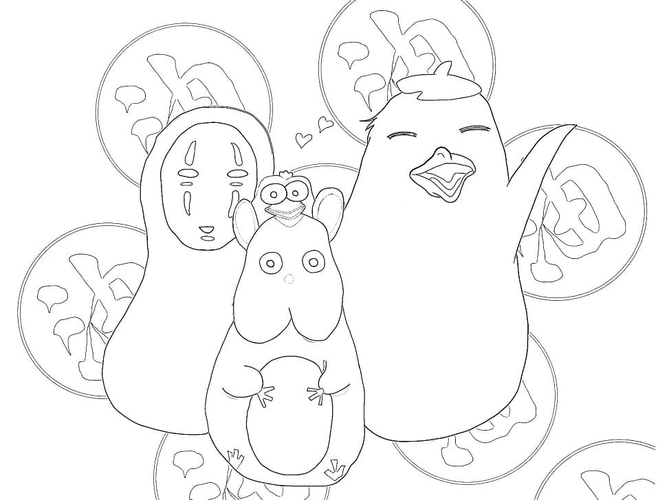 Cartoon Spirited Away Coloring Pages