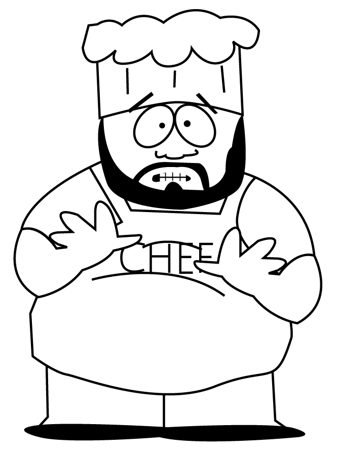 Chef from South Park Coloring Page