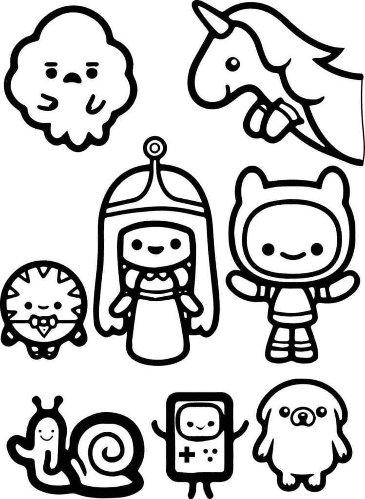 Chibi Adventure Time Coloring Page