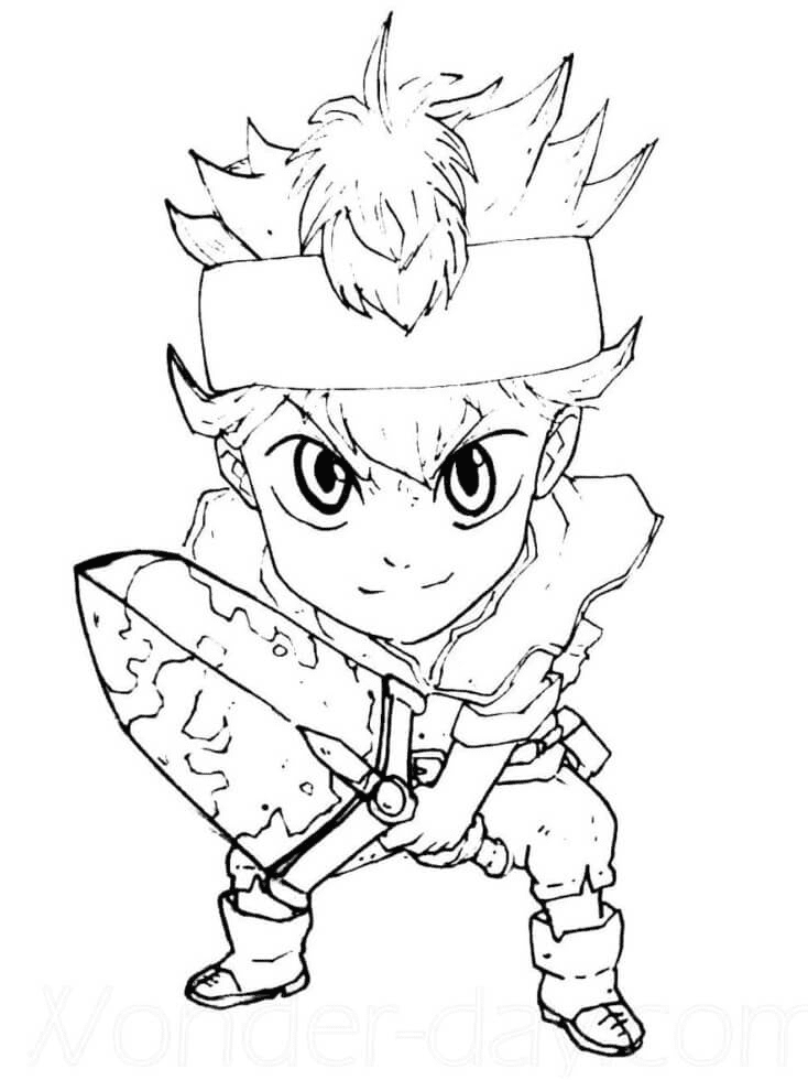 Chibi Asta Coloring Pages