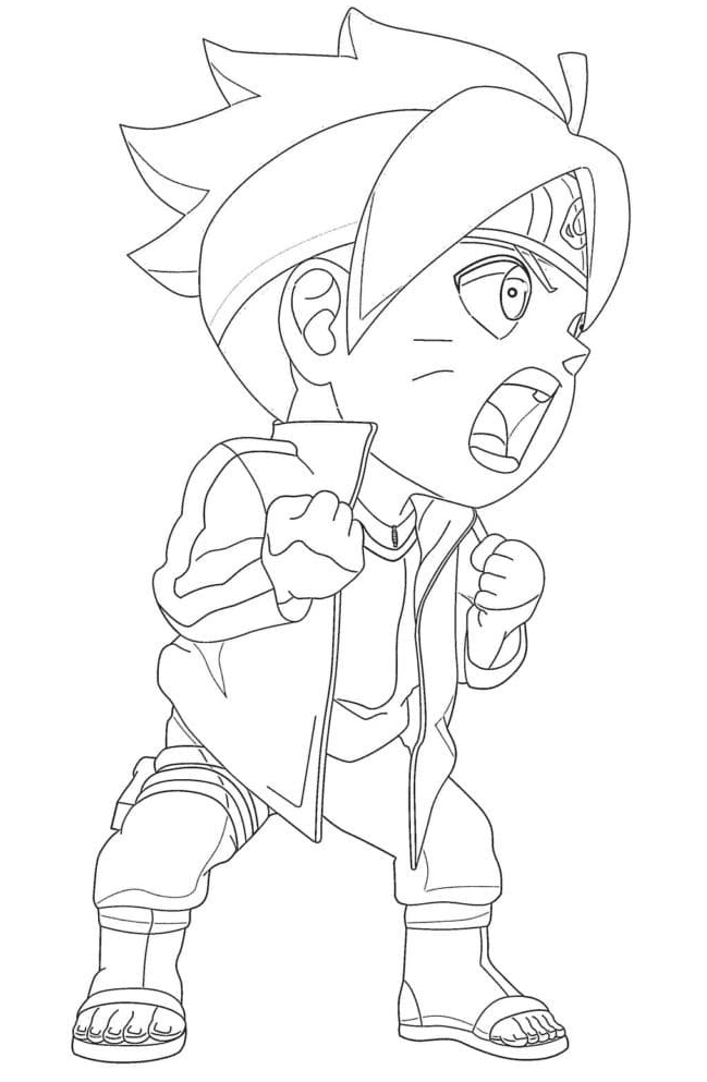 Boruto para colorir e desenhos do personagem para imprimir